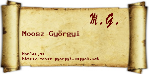 Moosz Györgyi névjegykártya
